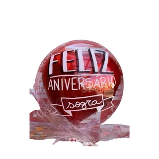 Balão bubble com balão de coração grande