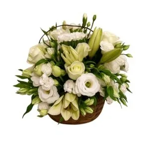 Cesta de Flores Brancas