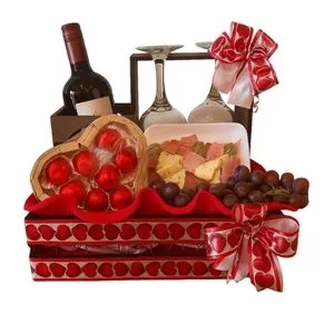 Cesta de Vinhos c/ Suporte para Taças