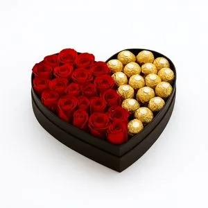 Coração com Rosas e Ferrero grande