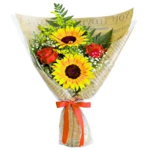 Ramalhete com Girassóis e Rosas