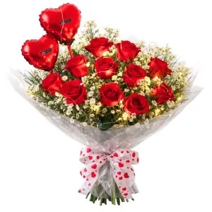 Ramalhete de 12 Rosas com Led