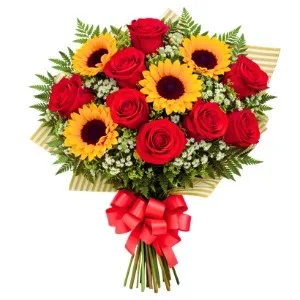 Ramalhete de Rosas e Girassol