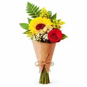 Ramalhete girassol e rosa