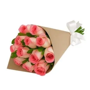 Ramalhete Rosê com 12 Rosas