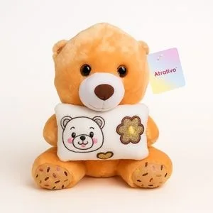 Urso de pelúcia placa de amor