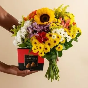 Buquê de Flores do Campo e Trufas Belgas