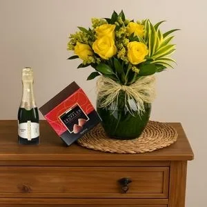 Kit - Dalila Amarelo com Trufas Belgas e Chandon