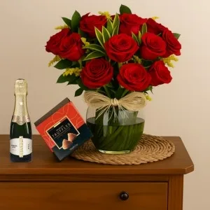 Kit - Dalila Vermelho com Trufas Belgas e Chandon