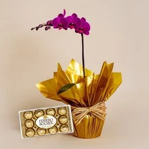 Orquídea lilás com Ferrero