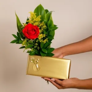 Rosa para Presente com Bombons