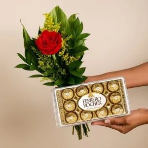 Rosa para Presente com Ferrero