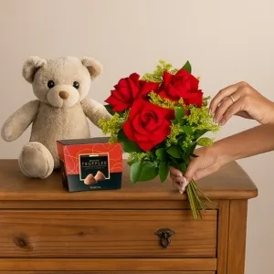 Sempre Rosas com Trufa Belga e Pelúcia