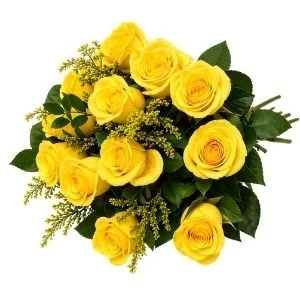 Buquê de 12 Rosas Amarelas
