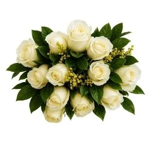 Buquê de 12 Rosas Brancas