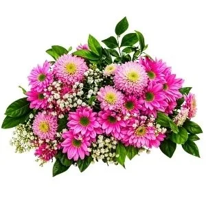 Buquê de Flores do Campo em Tons Rosados