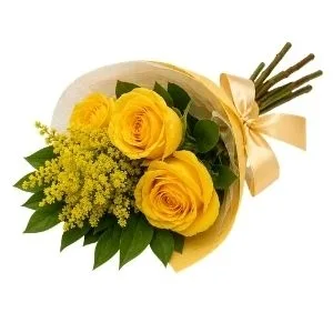 Ramalhete de 3 Rosas Amarelas