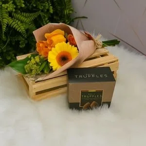 Ramalhete de Gérberas e Rosas com Chocolate