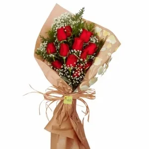 Ramalhete com 10 Rosas Vermelhas