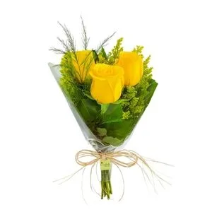 Ramalhete de 3 Rosas Amarelas