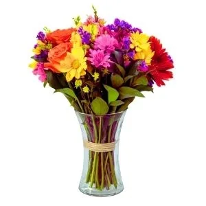 Amor de Flores Mistas no Vidro