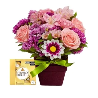 Box Charming Flores Rosadas Ferrero Rocher 04 Unidades