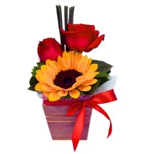 Box Trplo Charming de Rosas e Girassol