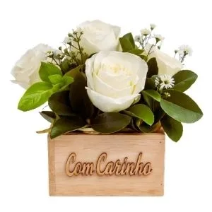 Box White Roses