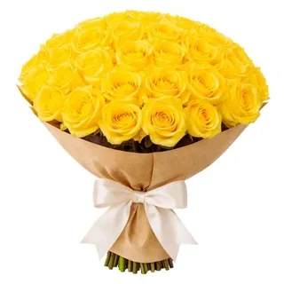 Buquê Amor Dourado - 25 Rosas Amarelas
