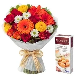 Buquê de Flores do Campo e Chocolate