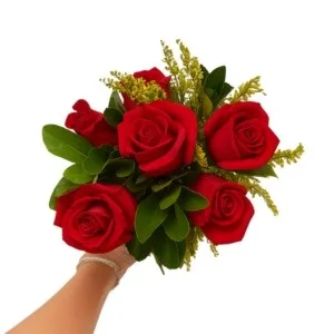 Buquê Tradicional de 06 Rosas Vermelhas