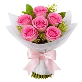 Buquê Tradicional de 07 Rosas Rosas