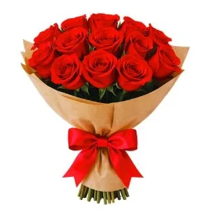 Buquê Tradicional de 12 Rosas Vermelhas