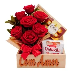 Cesta Casinha Red Roses Rocher