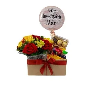 Cesta Mimo Manhã com Rosas