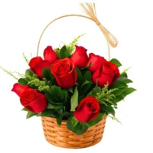 Cesta Tradicional de 15 Rosas Vermelhas