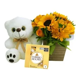 Kit Para o Meu Amor - Box de Flores Amarelas