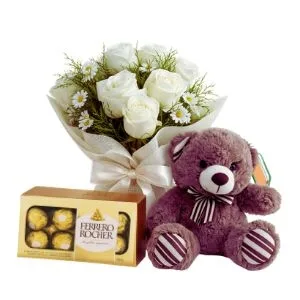 Kit Para o Meu Amor - Box Rosas Brancas