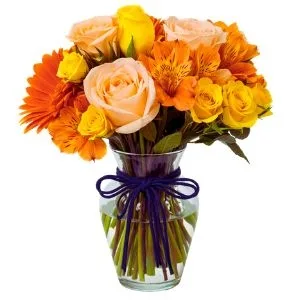 Love Mix Tropical Flowers no Vidro