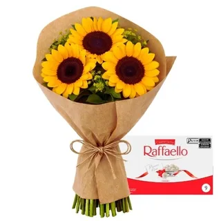 Ramalhete Four Love Girassóis com Raffaello