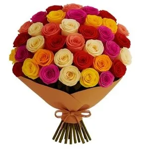 Buquê com 40 Rosas Coloridas