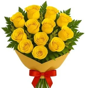 Buquê de 12 Rosas Amarelas