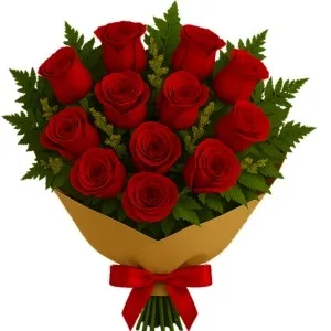 Buquê de 12 Rosas Vermelhas