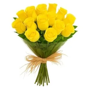 Buquê de 15 Rosas Amarelas