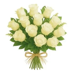 Buquê de 15 Rosas Brancas