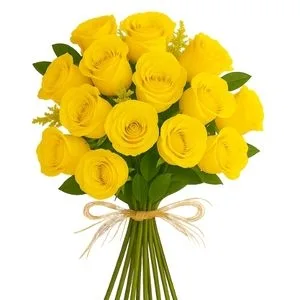 Buquê de 19 Rosas Amarelas