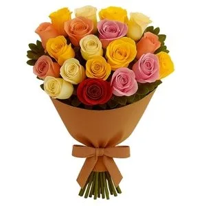 Buquê de 25 Rosas Coloridas