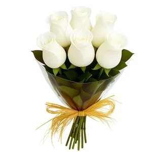 Buquê de 6 Rosas Brancas