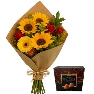Buquê de Flores Amarelas com Trufa Belga