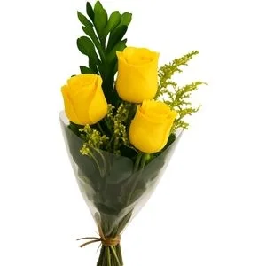 Ramalhete de 3 Rosas Amarelas
